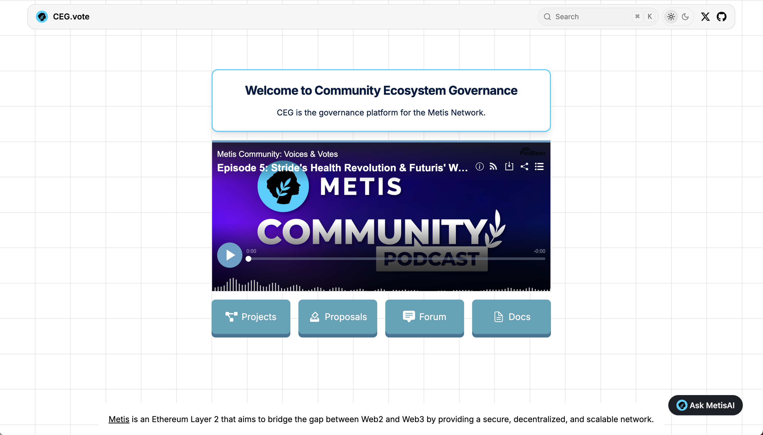 Metis Governance Page